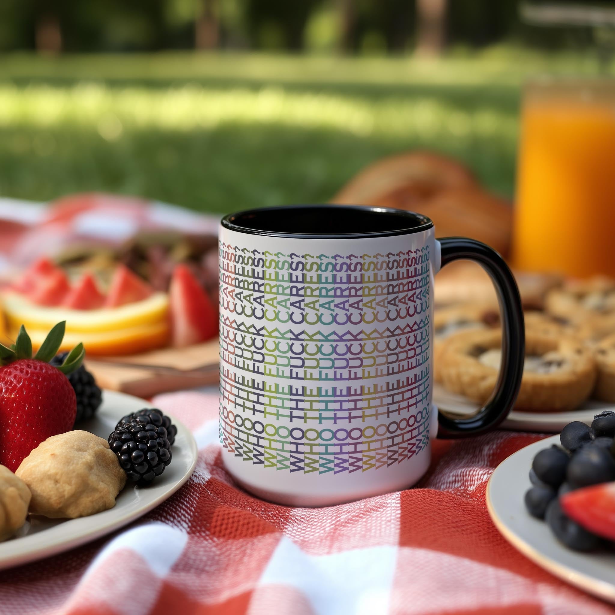 Hidden Message "Who The F*ck Cares" Mug